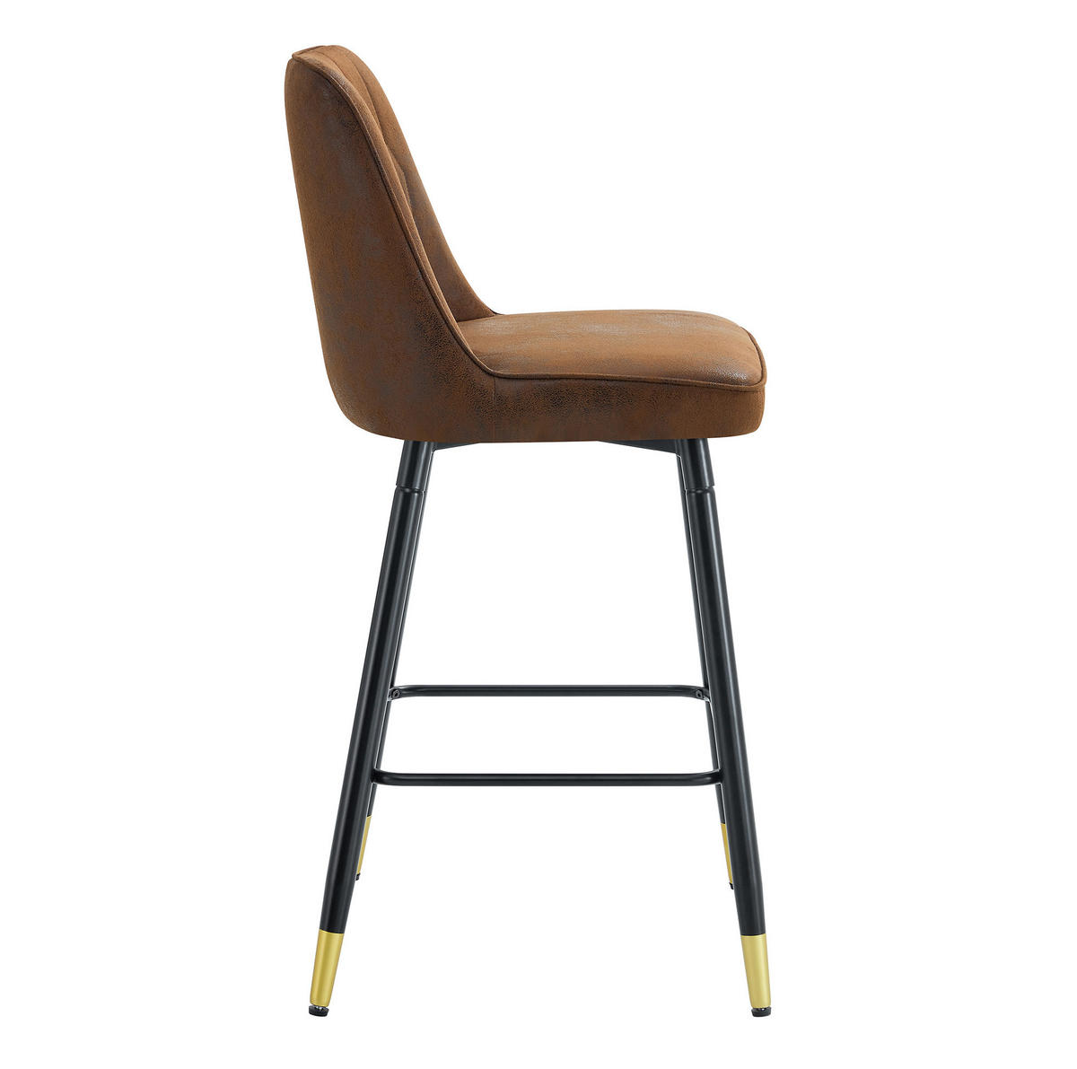 BARHOCKER 2er-Set 100 cm Braun mit Fußraste - Braun, Metall (45/100/42cm) - MIVRAY