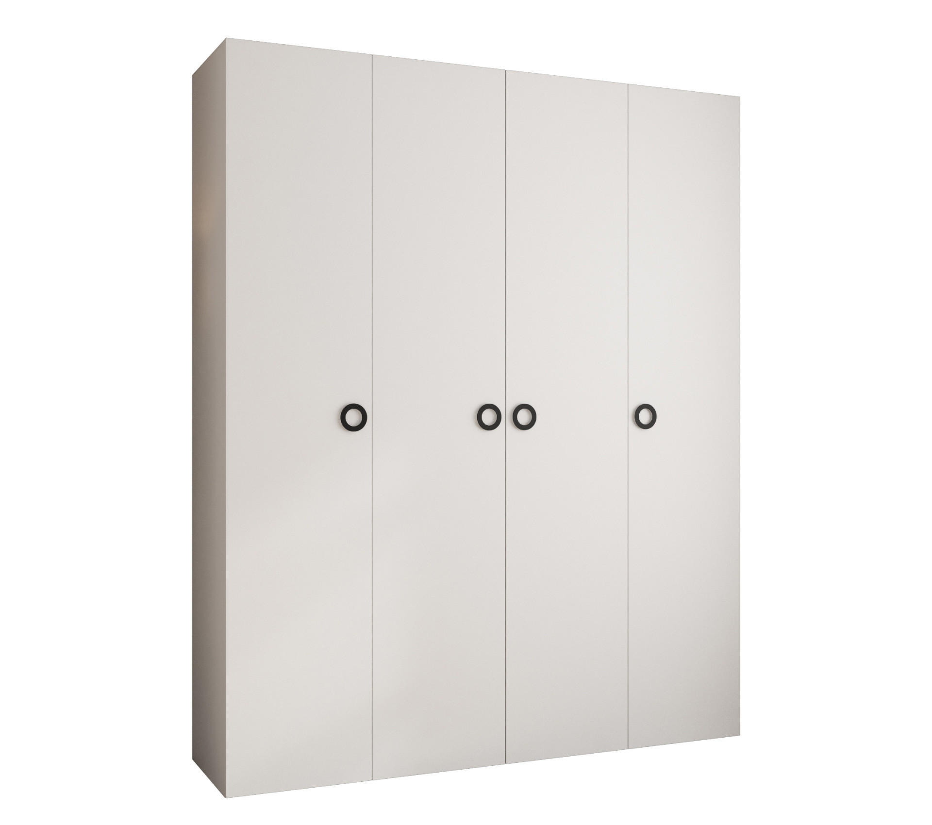 Abiks Möbel Drehtürenschrank Weiß, Schwarz 200x245.5x50 cm