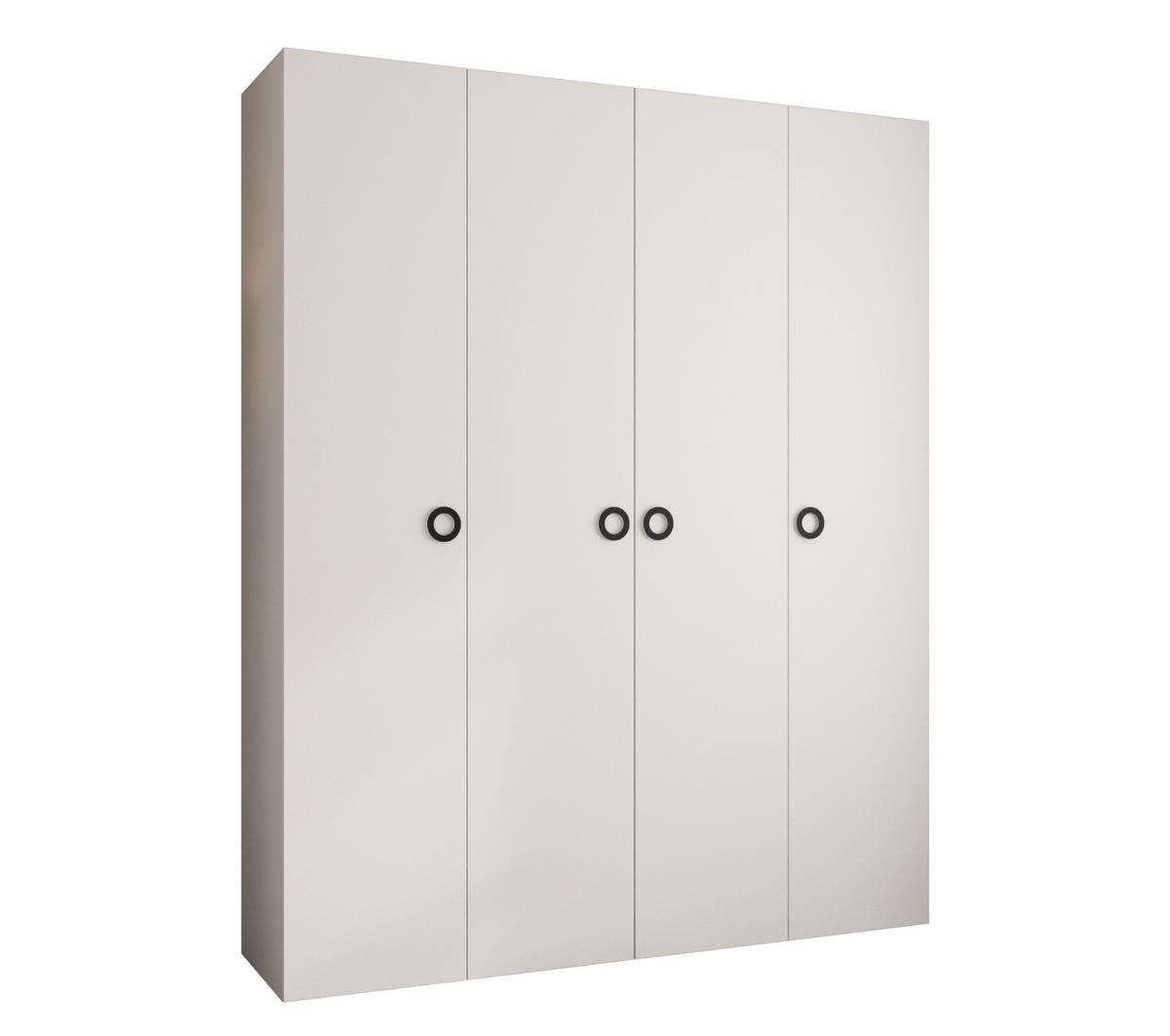DREHTÜRENSCHRANK 245,5/200/40 4-türig - Schwarz/Weiß, Holz/Metall (200/245.5/40cm) - Abiks Möbel