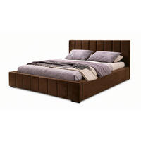 MARPUR Polsterbett NERO 180x200 cm mit Bettkasten und Lattenrost, Dunkelbraun - Chromfarben/Dunkelbraun, Holz/Holzwerkstoff (180/200cm) - Marpur