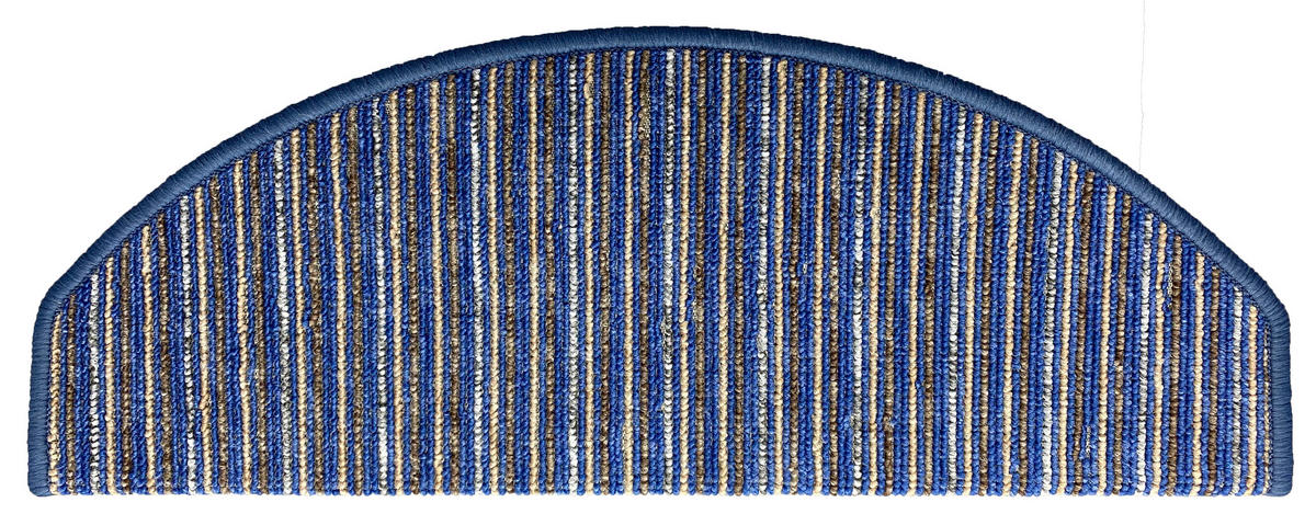 STUFENMATTE Set. 15 Stück "Rimini" Nadelfilz gestreift Blau 24 x 65 cm - Blau/Beige, Textil (24/65/4cm) - oKu-Tex