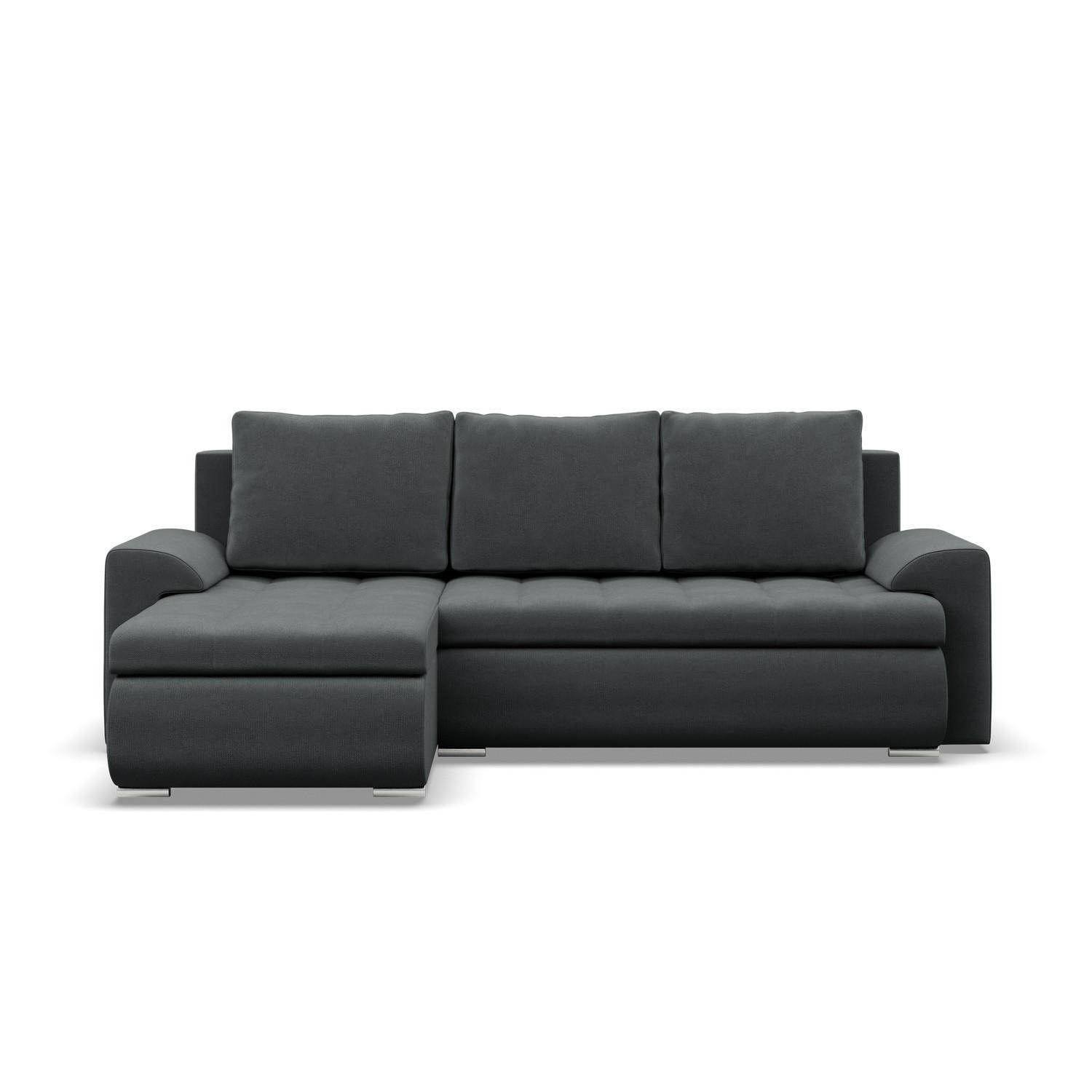 ECKSOFA LINKS MIT SCHLAFFUNKTION FORESTA, Dunkelgrau - Dunkelgrau, Textil (230/159cm) - Mebligo