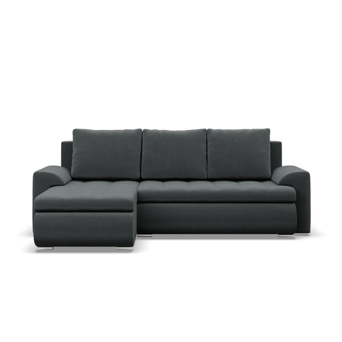 ECKSOFA LINKS MIT SCHLAFFUNKTION FORESTA, Dunkelgrau - Dunkelgrau, Textil (230/159cm) - Mebligo