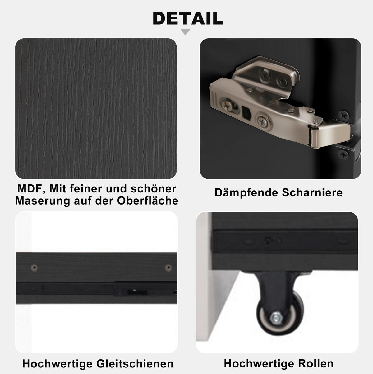 VITRINE 110.5/35/160 cm schwarz/weiß aus MDF mit LED-Beleuchtung - Schwarz, Holzwerkstoff (35/160/110.5cm) - OKMYHOME
