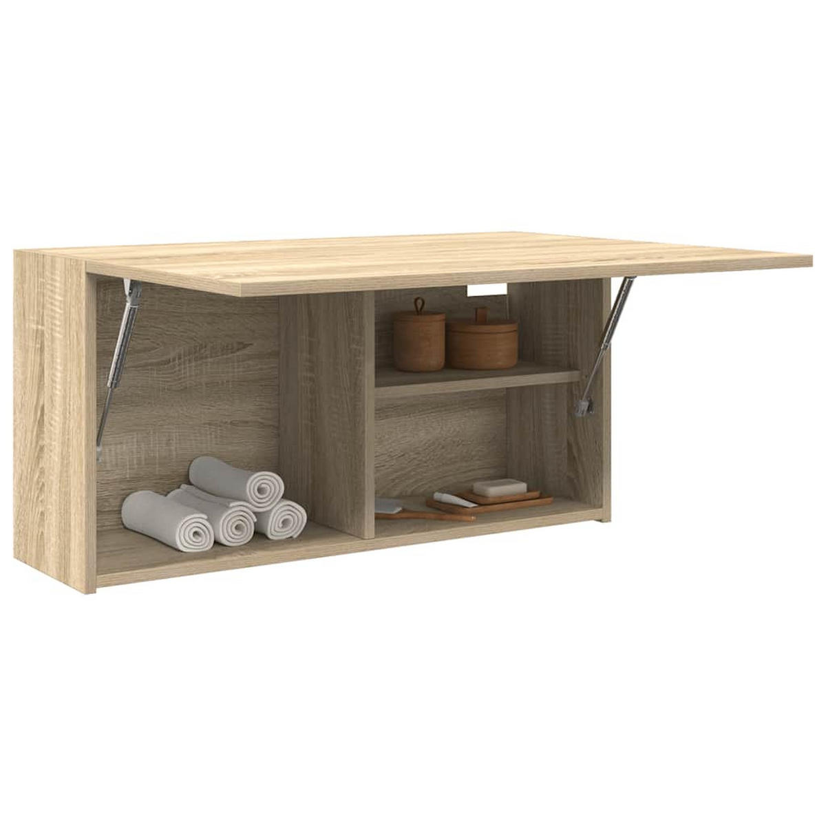BAD-WANDSCHRANK Sonoma-Eiche 80/25/40 Cm Holzwerkstoff - Hellbraun, Holzwerkstoff (25/40/80cm) - vidaXL