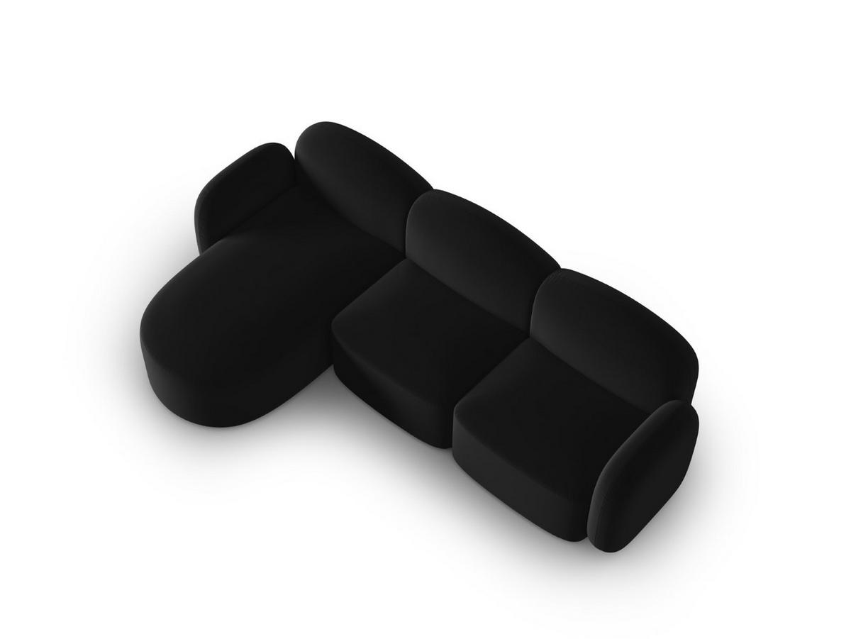ECKSOFA links Blair aus Samt schwarz 4 Sitzplätze - Schwarz, Textil (155/272cm) - Micadoni