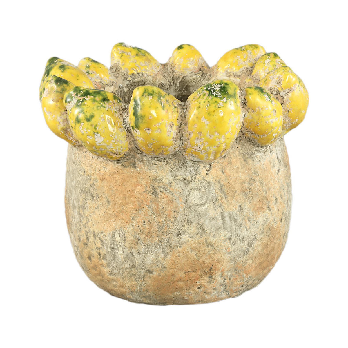 TOPF Fruitsy Gelb 23.5/23.5/20cm - Gelb, Keramik (20cm) - PTMD Collection