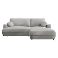 ECKSOFA Fuego L, Seite: Rechts - Hellgrau/Schwarz, Holz/Kunststoff (260/168cm) - MIRJAN24