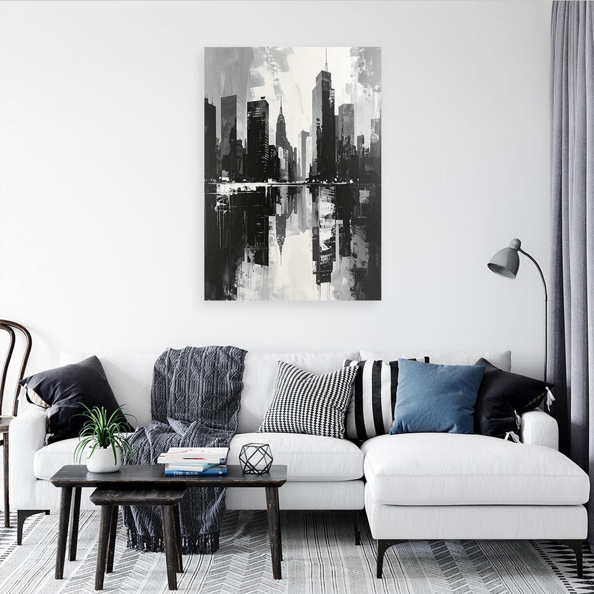 LEINWANDBILD Städte & Architektur 60x90cm - Schwarz, Textil (60/90cm) - Feeby