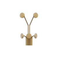 WANDGARDEROBE mit 5 Haken aus goldfarbenem Metall 24/16/40 cm - Goldfarben, Metall (16/40/24cm) - Calicosy
