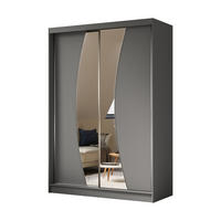 SCHWEBETÜRENSCHRANK VOCE 150/216/61 cm 2-türig mit Spiegel Grau - Grau, Holzwerkstoff (150/216/61cm) - MASSENO