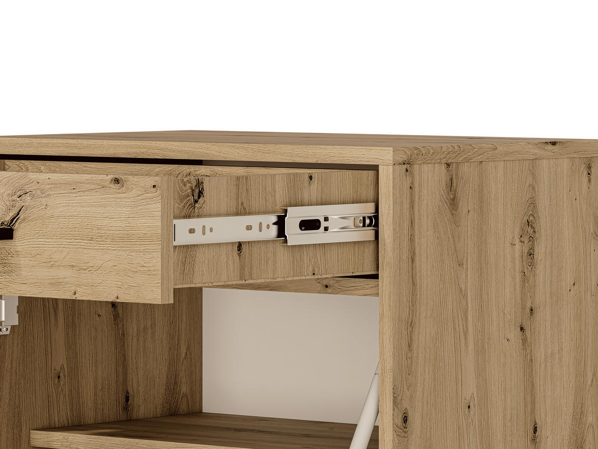 SCHUHSCHRANK Nevio Artisan Eiche 55 / 34 / 94cm - Eiche Artisan/Braun, Holz/Holzwerkstoff (55/94/34cm) - Feldmann-Wohnen