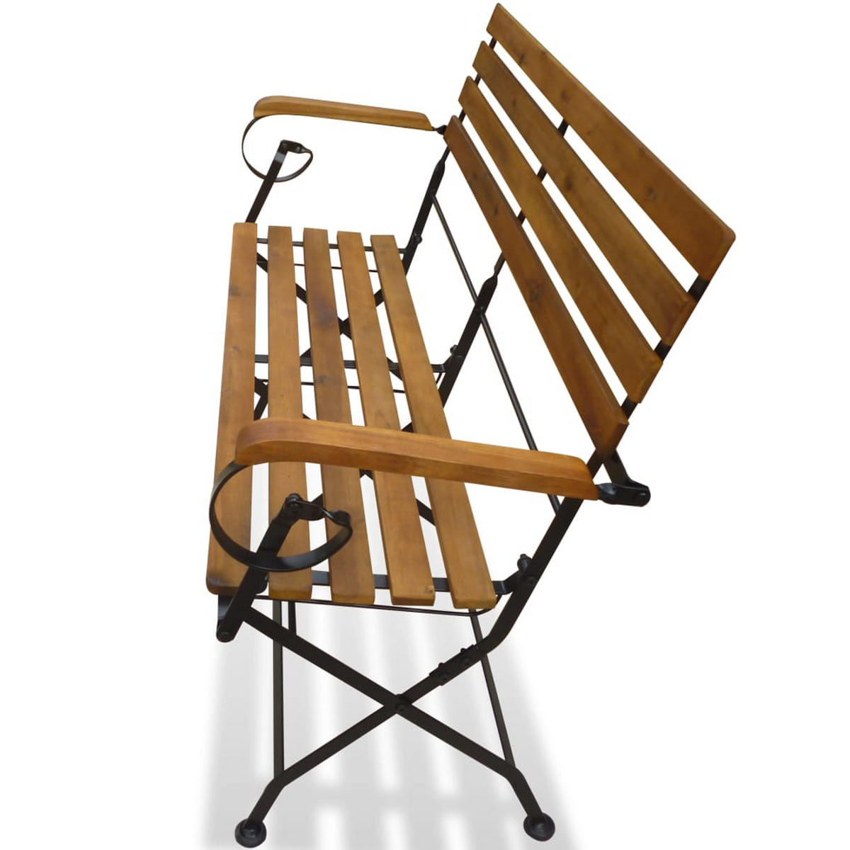 GARTENBANK Klappbar 112 cm Massivholz Akazie - Braun, Holz (112/85/46cm) - furnicato