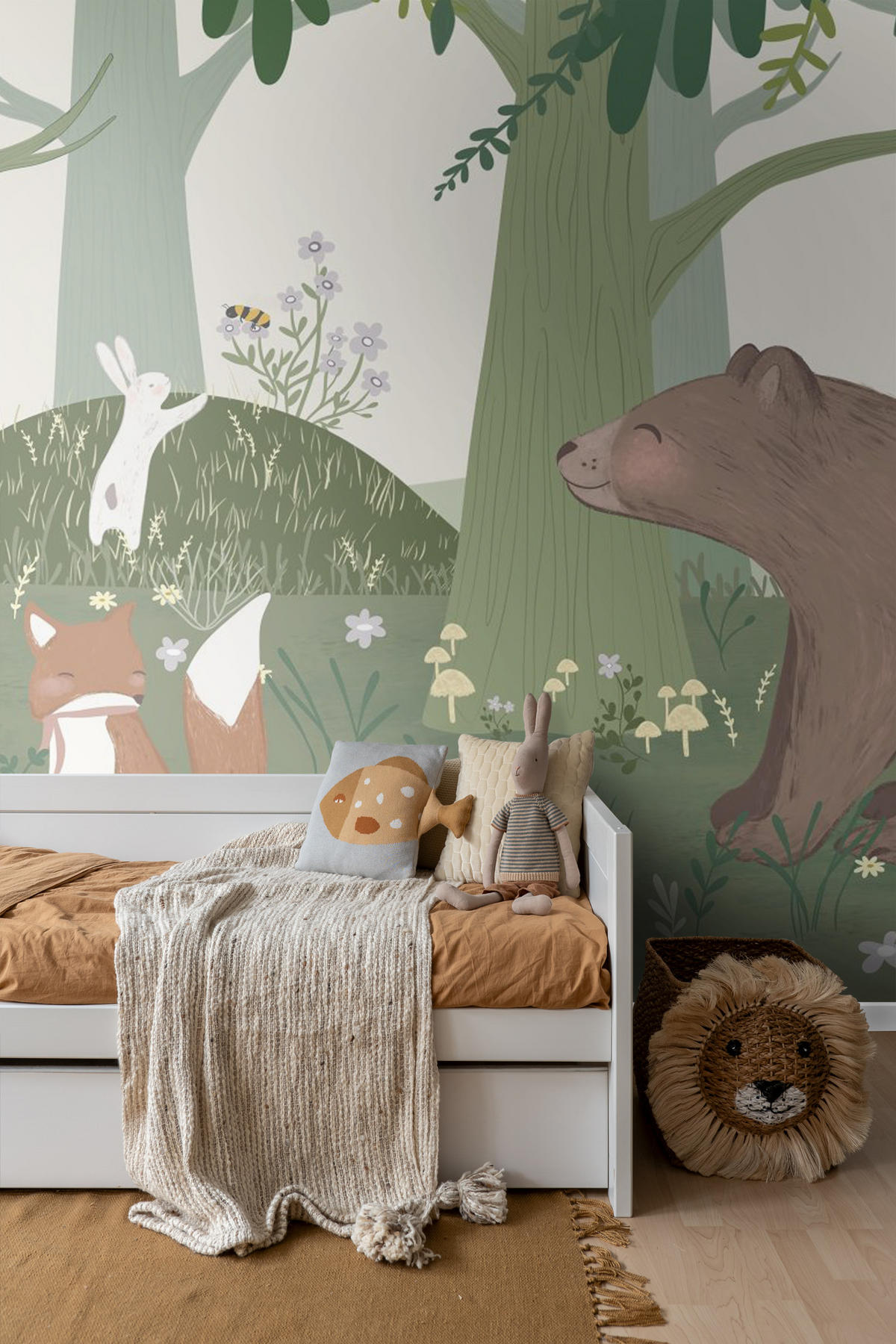FOTOTAPETE Waldtiere 400 x 279 cm - Grün, Papier (400/279cm) - Sanders & Sanders