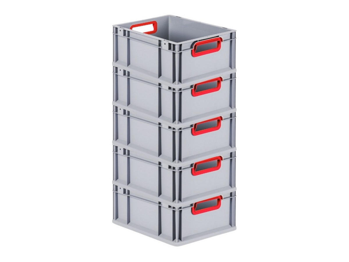 EUROBOX 5x Nextgen Color 17x30x40cm 16 Liter Griffe Rot Offen - Rot, Kunststoff (30/17/40cm) - PROREGAL