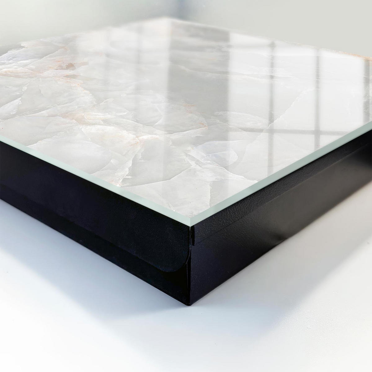 SCHLÜSSELBOX Schwarz 30x30 cm- Türöffnung nach rechts - Neutrale Eleganz - Weiß, Metall (30/30/5cm) - TULUP