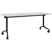 PSACÍ STŮL Skládací Světle hnědý 180/60 cm s kolečky Cavi - černá/hnědá, kompozitní dřevo (60/180/75cm) - Beliani