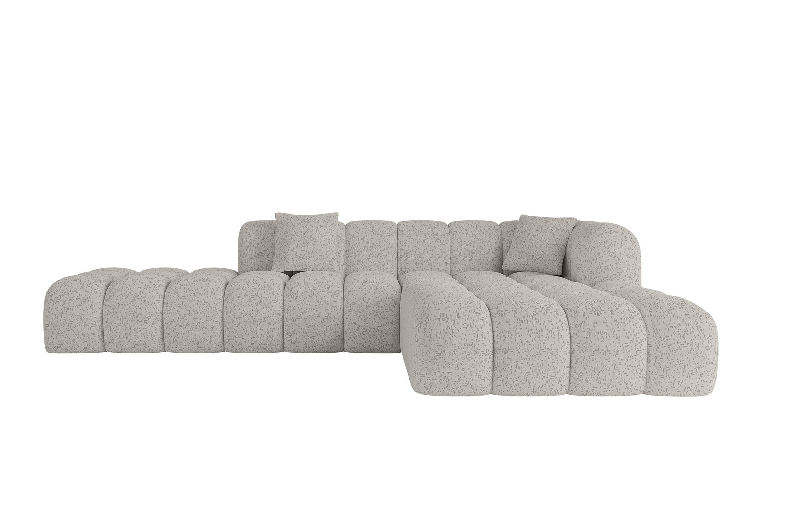 ECKSOFA Ottomane Rechts OLEA-L2 - 289x176x71 cm Hellgrau - Hellgrau/Schwarz, Holzwerkstoff/Kunststoff (289/176cm)