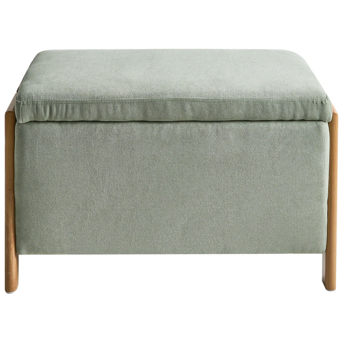 POLSTERBANK mit Stauraum Stoff Hellgrün Edland - Hellgrün, Textil/Metall (75/44/43cm) - Beliani
