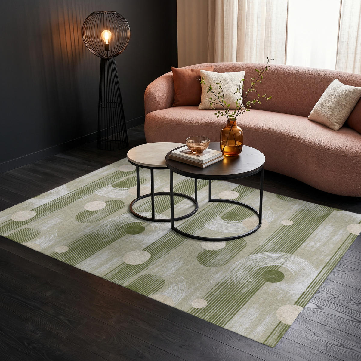 KOBERCE - Umelecké - Moderné - Zelené - 200x140 cm - olivovozelená, textil/plast (200/0.4cm) - OnlyWow