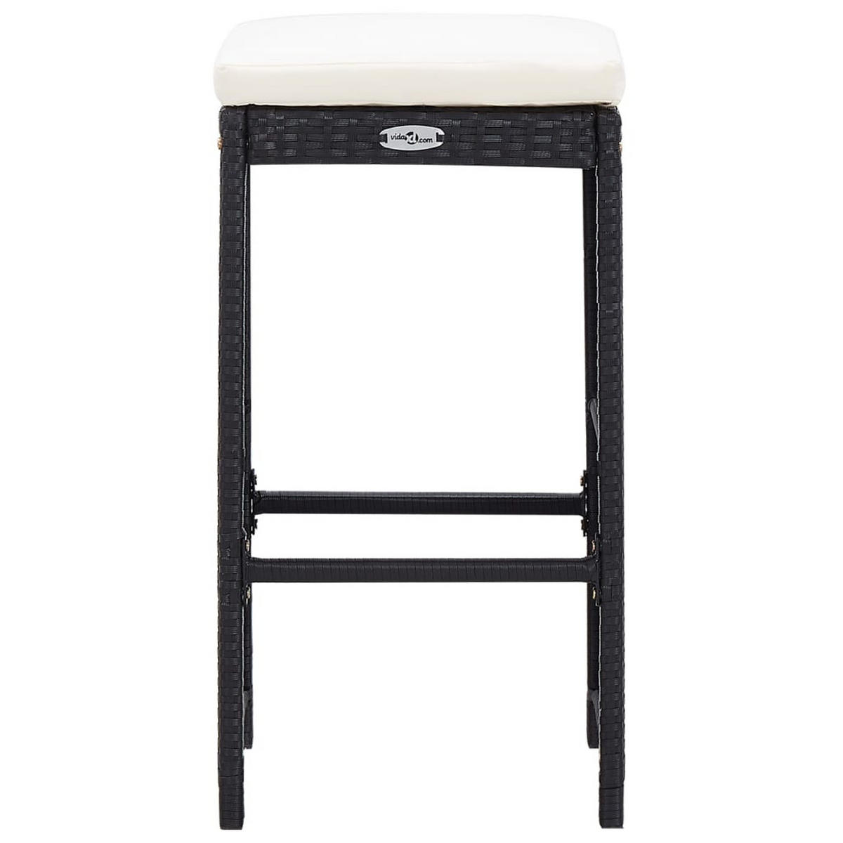 GARTENBAR-SET 9Er Set Poly Rattan Schwarz - Schwarz, Kunststoff - vidaXL