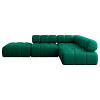 ECKSOFA modulares Sofa Favio-L1 - 285x190x70 cm Dunkelgrün Velours - Dunkelgrün, Holzwerkstoff/Textil (285/190cm) - ALTDECOR