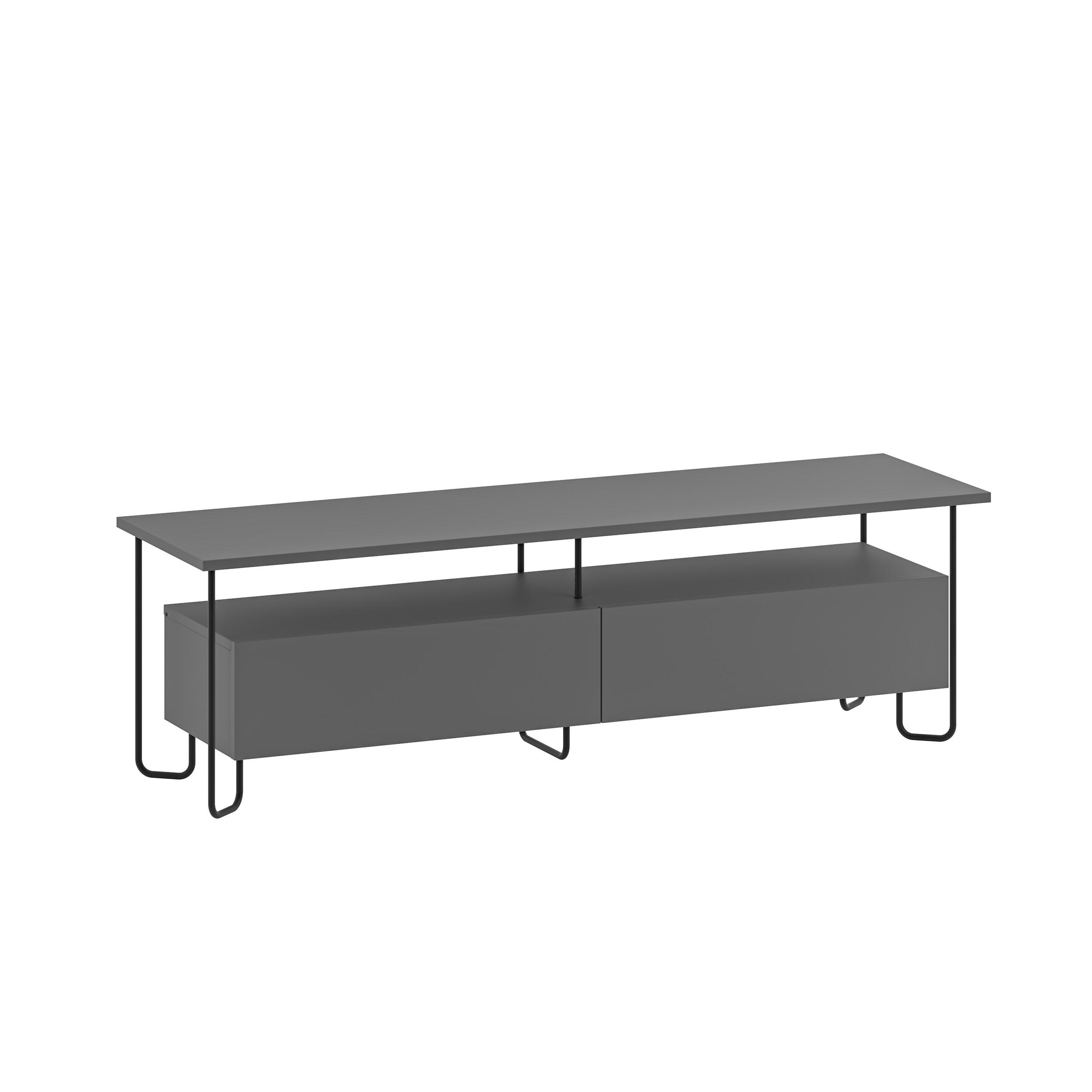 TV-LOWBOARD Cornea Anthrazit 150/42/45 cm - Anthrazit/Schwarz, Holzwerkstoff/Metall (150/45/42cm) - Decortie