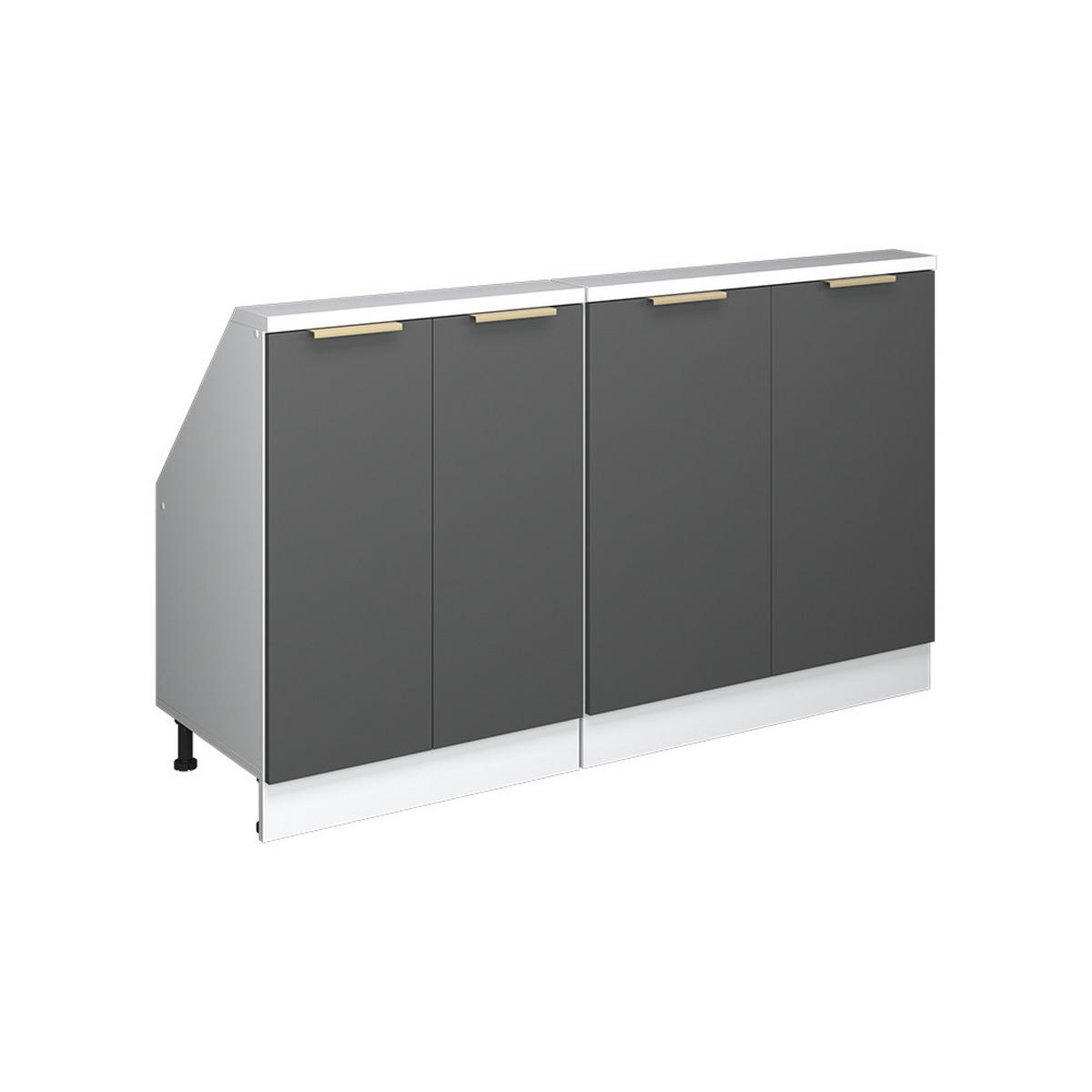 SADA SKŘÍNÍ PRO ŠIKMOU STŘECHU Rion Antracitově zlatý - antracitová, kompozitní dřevo (140/81.6/46cm) - Vicco