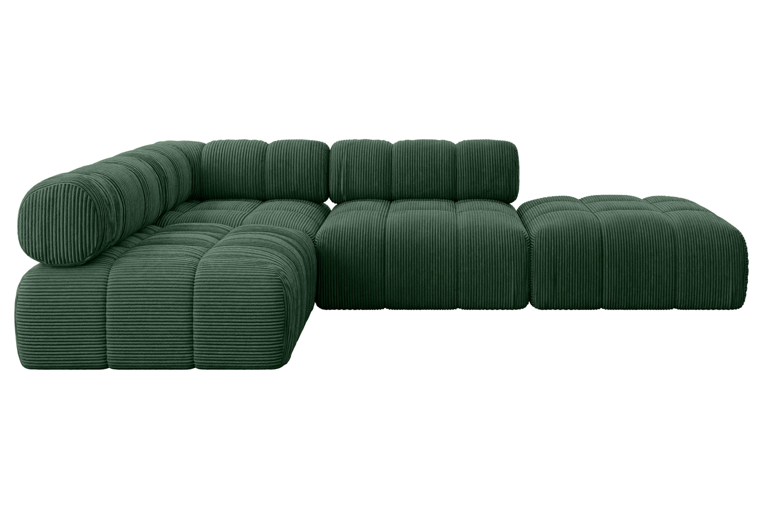 ECKSOFA modulares Sofa Favio-L1 - 285x190x70 cm Grün Cord - Grün, Holzwerkstoff/Textil (285/190cm) - ALTDECOR