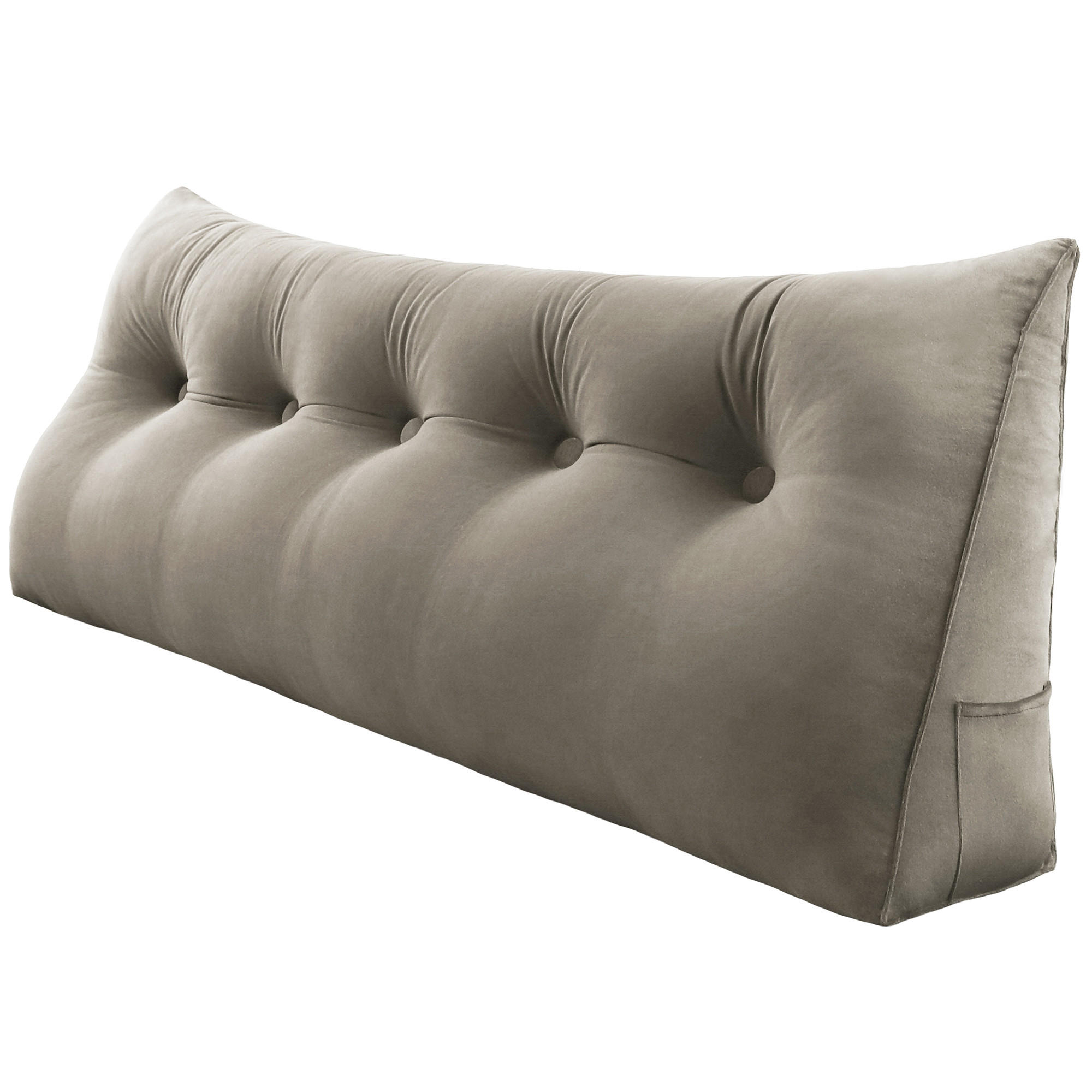 RÜCKENKISSEN für Bett Samt Beige 160 cm - Beige, Textil (50/160cm) - Vercart