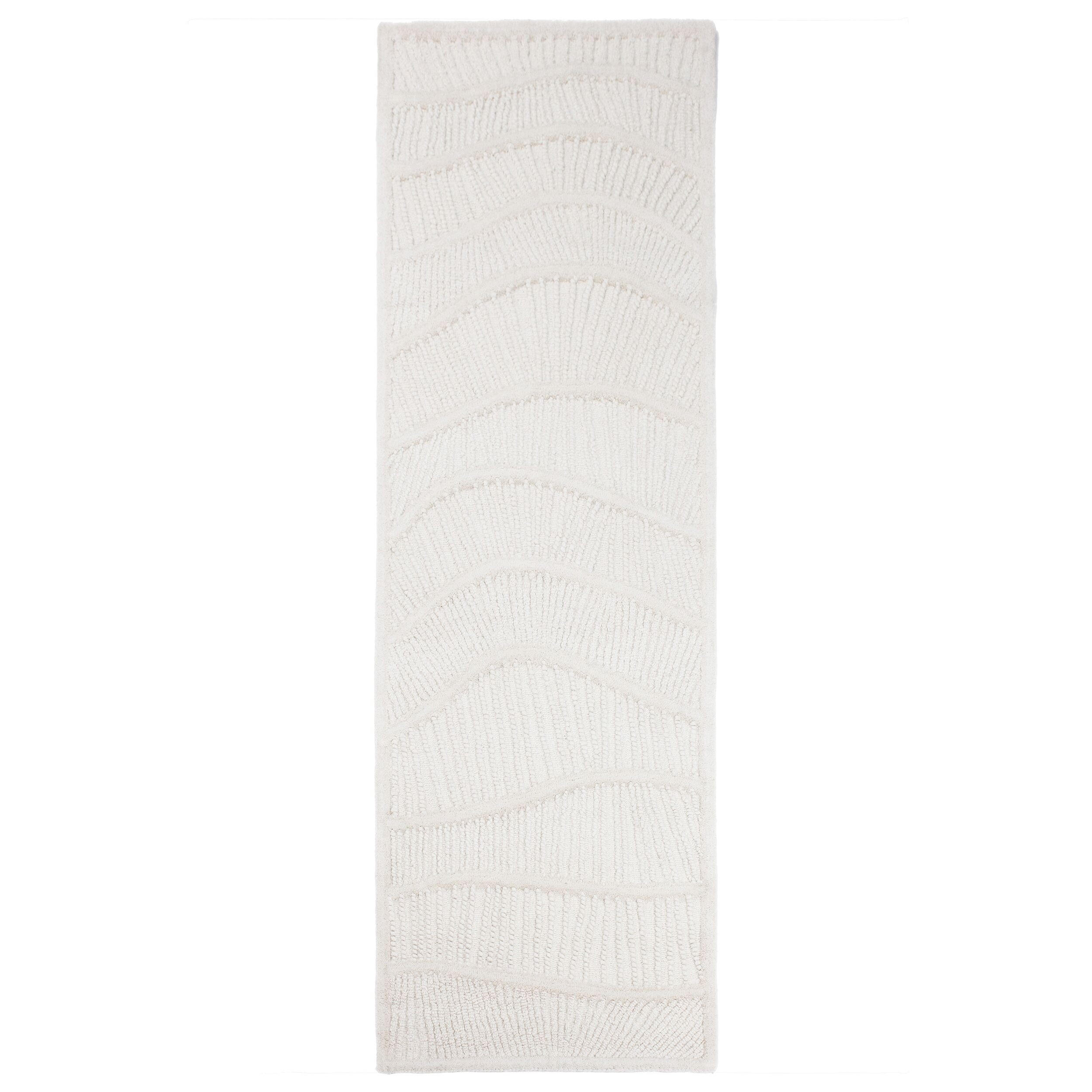 WOLLTEPPICH CARVE, abstrakt, Weiß, 80 x 230 cm - Beige, Textil (80/230cm) - KADIMA DESIGN