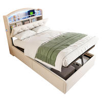 POLSTERBETT 90/200 cm Beige aus Samt mit Stauraum - Beige, Textil (90/200cm) - OKMYHOME