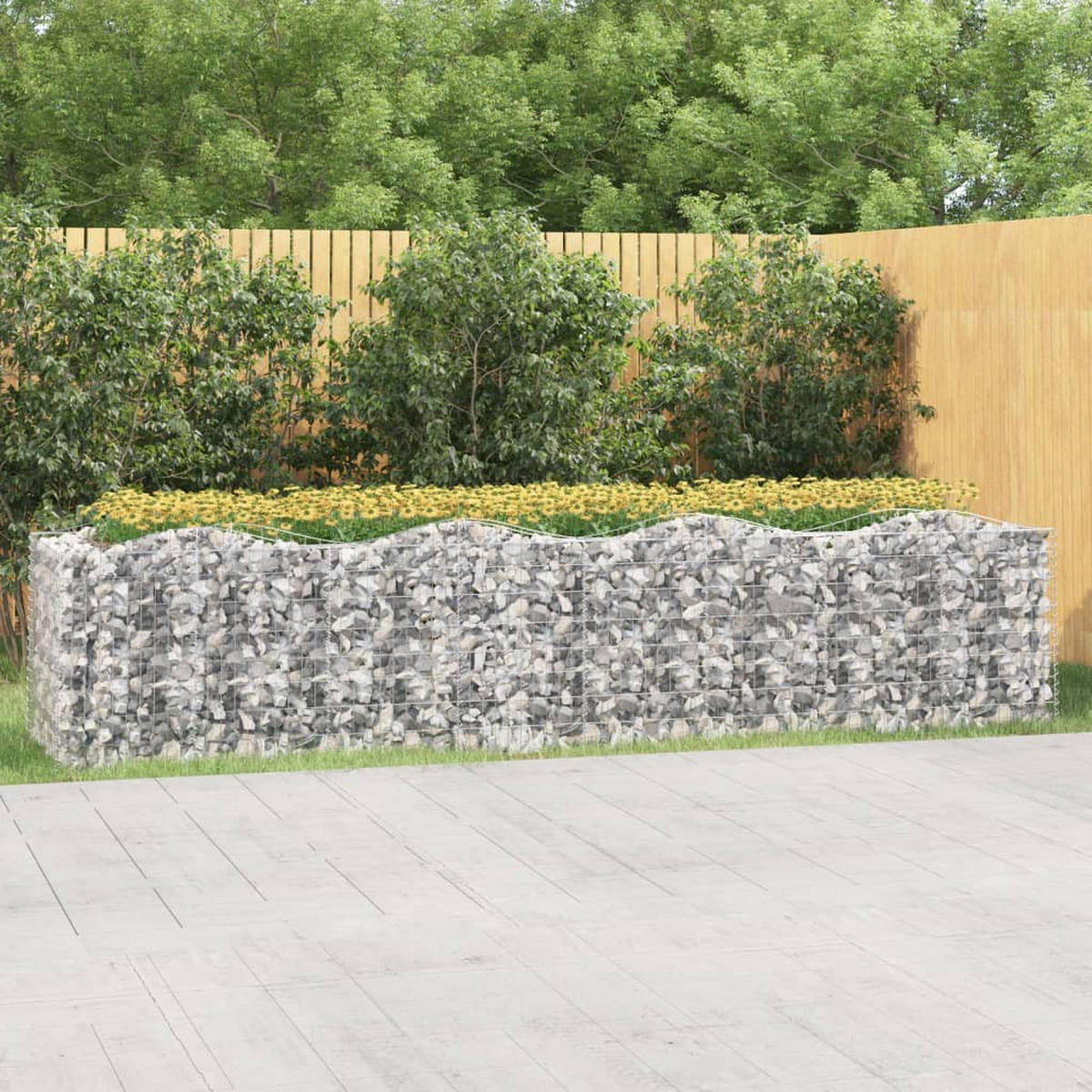 GABIONEN-HOCHBEET mit Hochbogen 400x100x100 cm Verzinktes Eisen - Silberfarben, Metall (400/100/100cm)