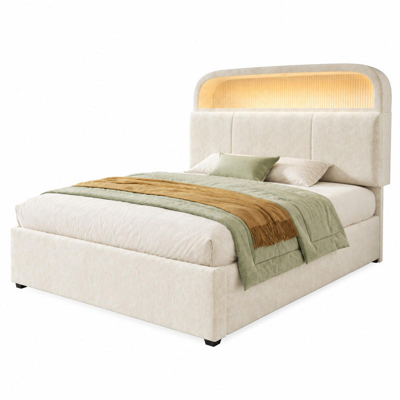 Beauniv Polsterbett Beige 90x200 cm