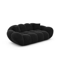 2-SITZER-SOFA Liva Schwarz Samtstoff - Schwarz, Textil (200/70/93cm) - VAROYAL