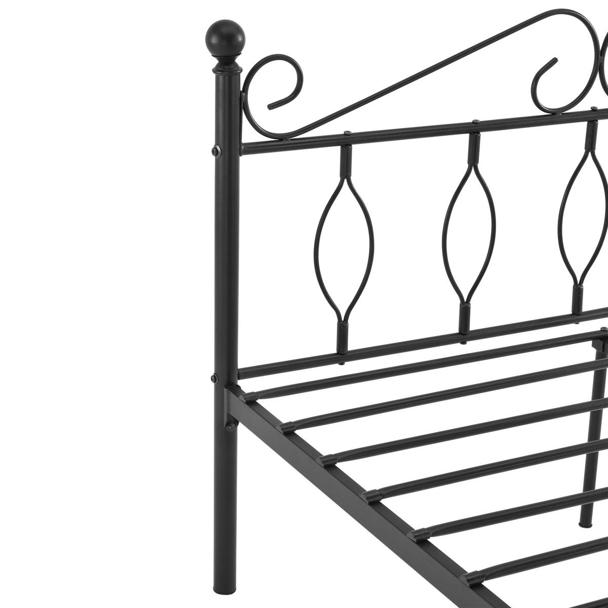 METALLBETT Apolda - Schwarz, Metall (140/200cm) - [en.casa]