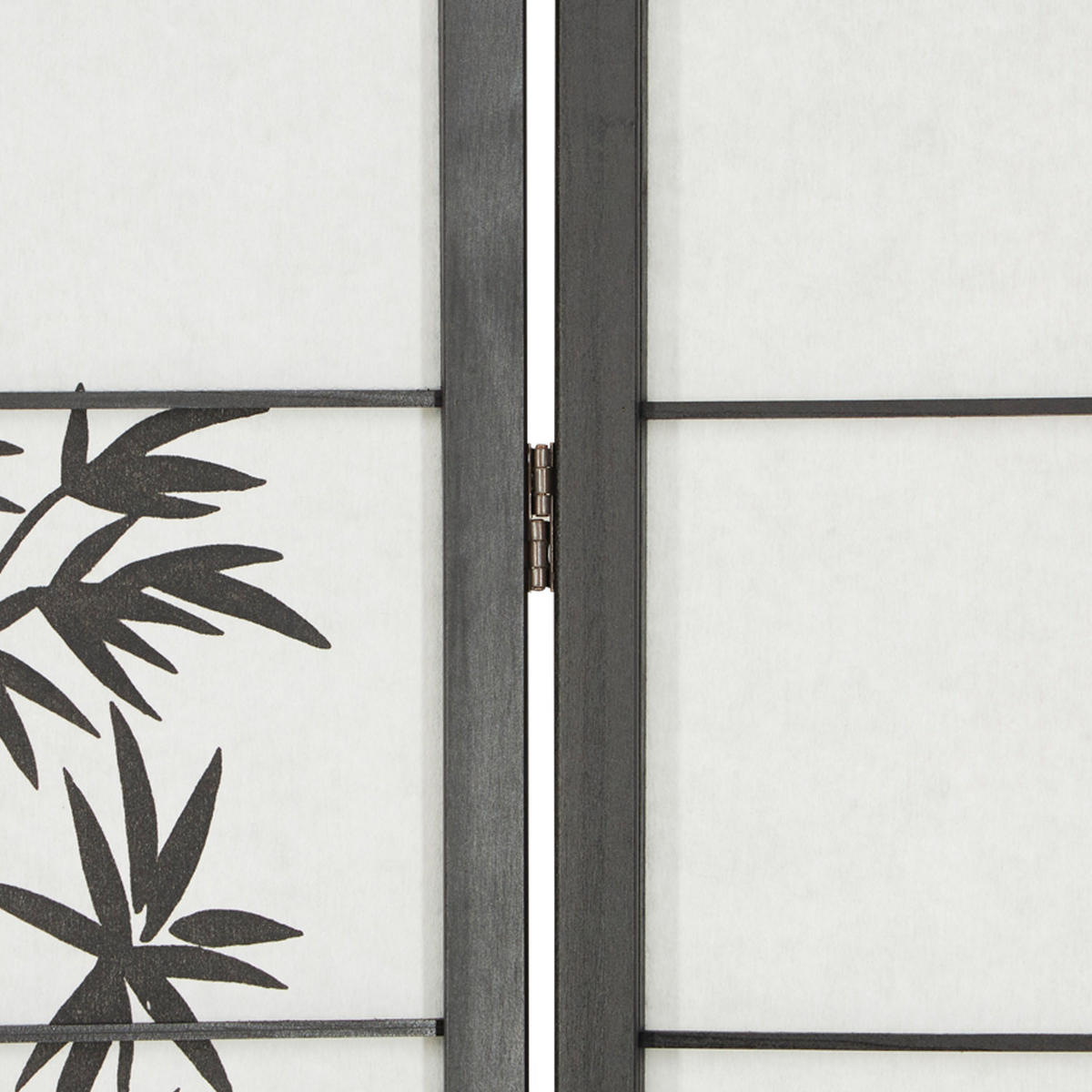 PARAVENT 3-tlg. 132/179 cm Schwarz Bambusmuster - Schwarz, Holz (132/179/2cm) - Homestyle4u