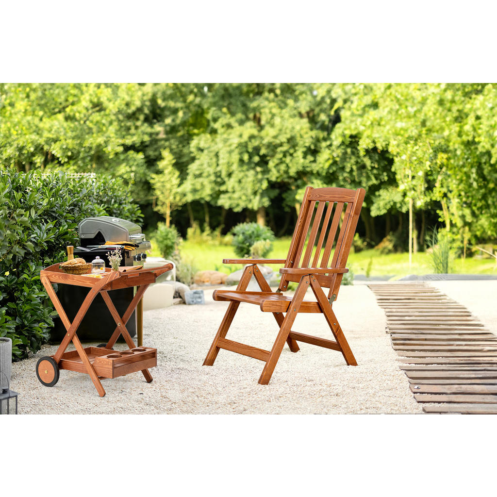 Thumbnail - Konsimo® Gartenstuhl, Braun, Holz, 73x106x63 cm, Gartenmöbel, Gartenstühle, Gartenstühle