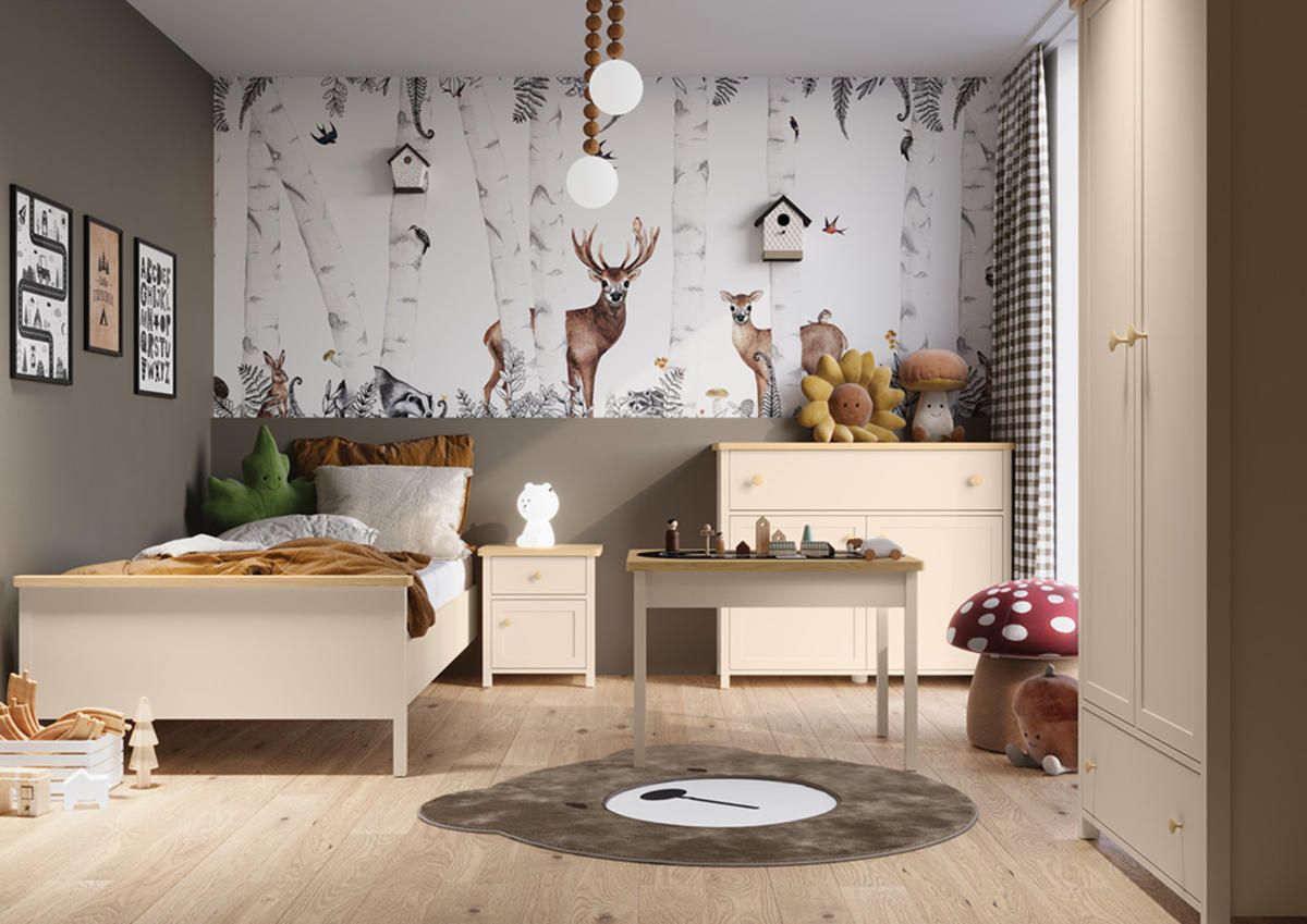 NACHTTISCH STORY 7 - Eichefarben/Beige, Holzwerkstoff (45/51/42cm) - Meblini