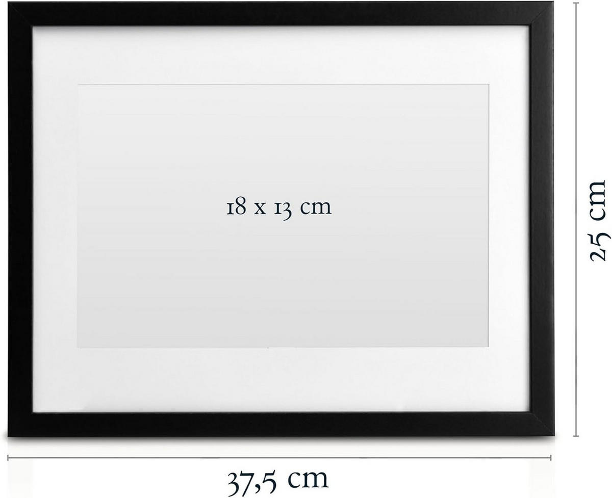 BILDERRAHMEN Galeria 13x18cm Schwarz (6tlg) - Schwarz, Holzwerkstoff (25/2/37cm) - BoMoe