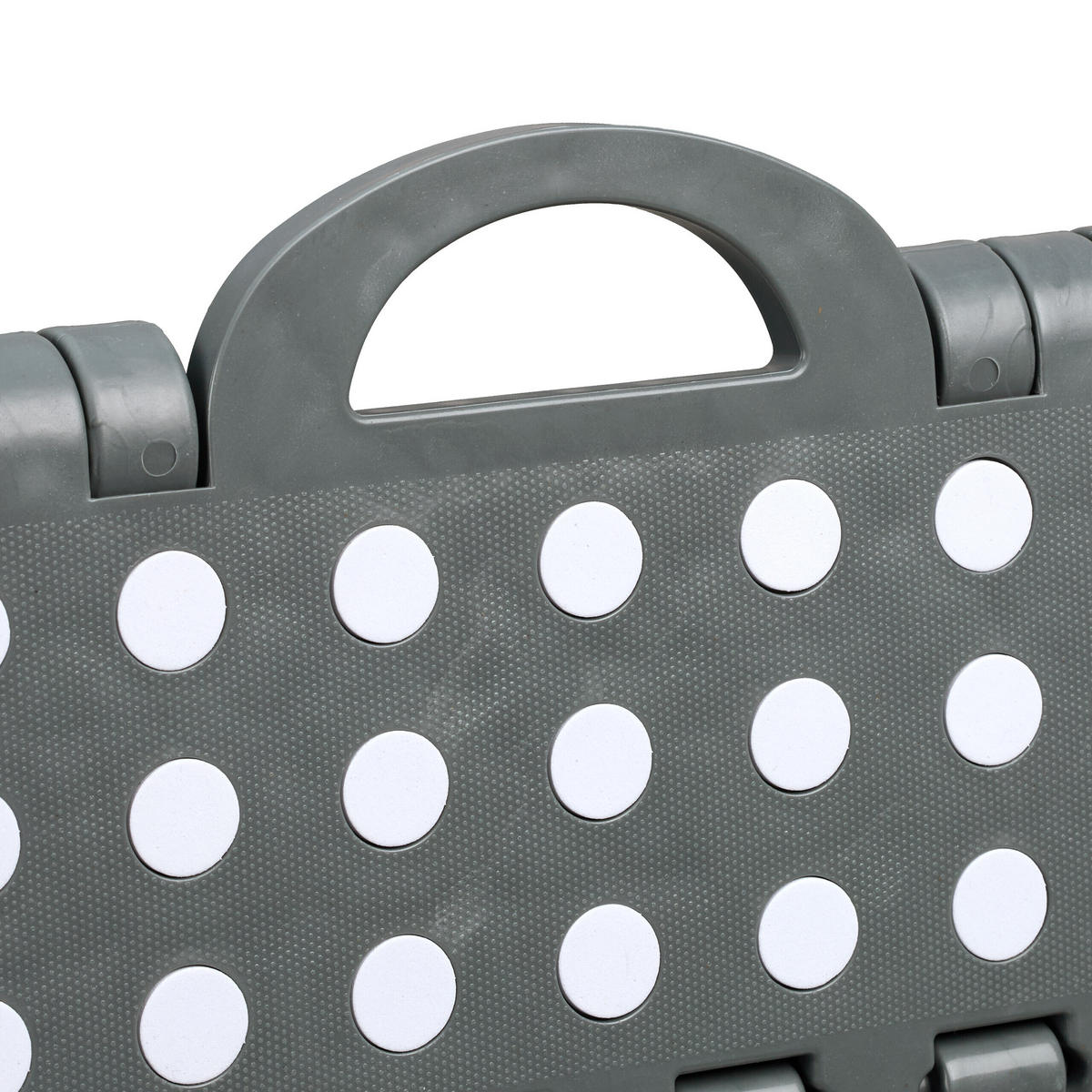 KLAPPHOCKER Hellgrau XL faltbar - Grau, Kunststoff/Textil (39/39/32cm) - Relaxdays