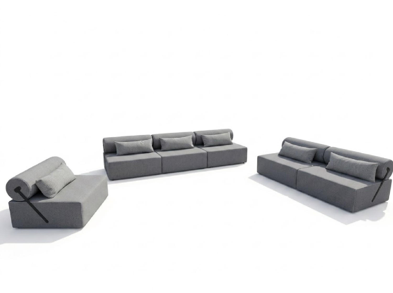 GARTENMÖBEL Set BALI - 6 Personen - Wetterfeste Balkonmöbel & Lounge Sofa Außen - Moderne Outdoor Couch für Garten - Patio & Terrasse - Grau - Grau, Kunststoff - Trada
