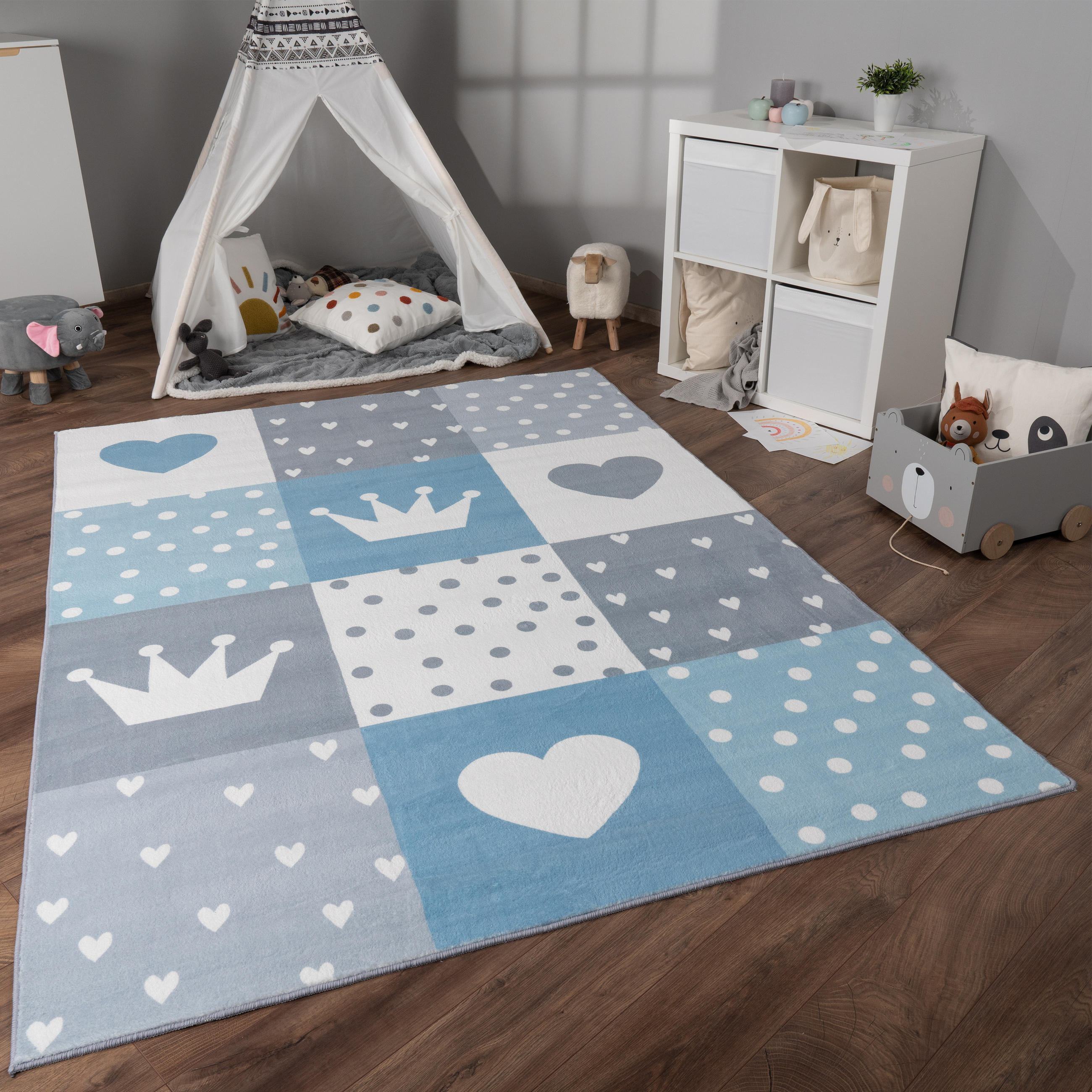KINDERTEPPICH 140/200 cm Eliz 391 - Blau, Textil (140/200cm) - Paco Home