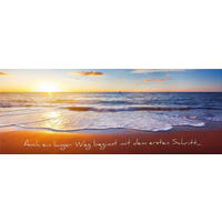 GLASBILD 80x30 cm Strand und Meer - Gelb, Glas (80/30cm) - artissimo