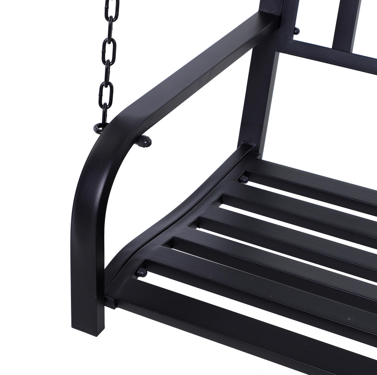 GARTENSCHAUKEL aus Metall 127x60x53 cm in Schwarz mit pulverbeschichtetem Gestell - Schwarz, Metall (60/53/127cm) - Modfu