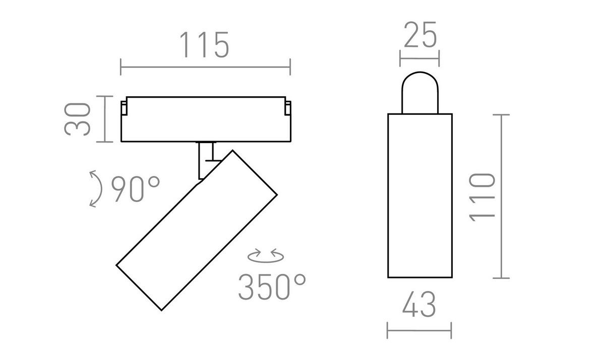LEUCHTE LOKI 11 Schwarz 12 W - Schwarz, Metall (115/43/149cm) - Rendl