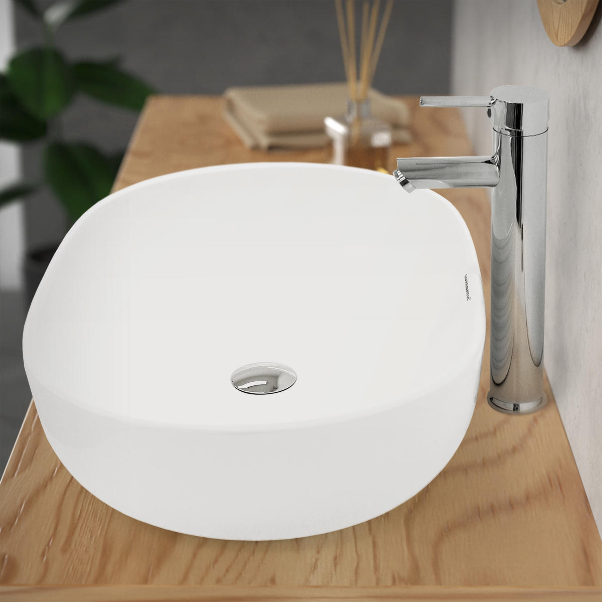 WASCHBECKEN - Weiß, Keramik (42/14.5/60cm) - LuxeBath