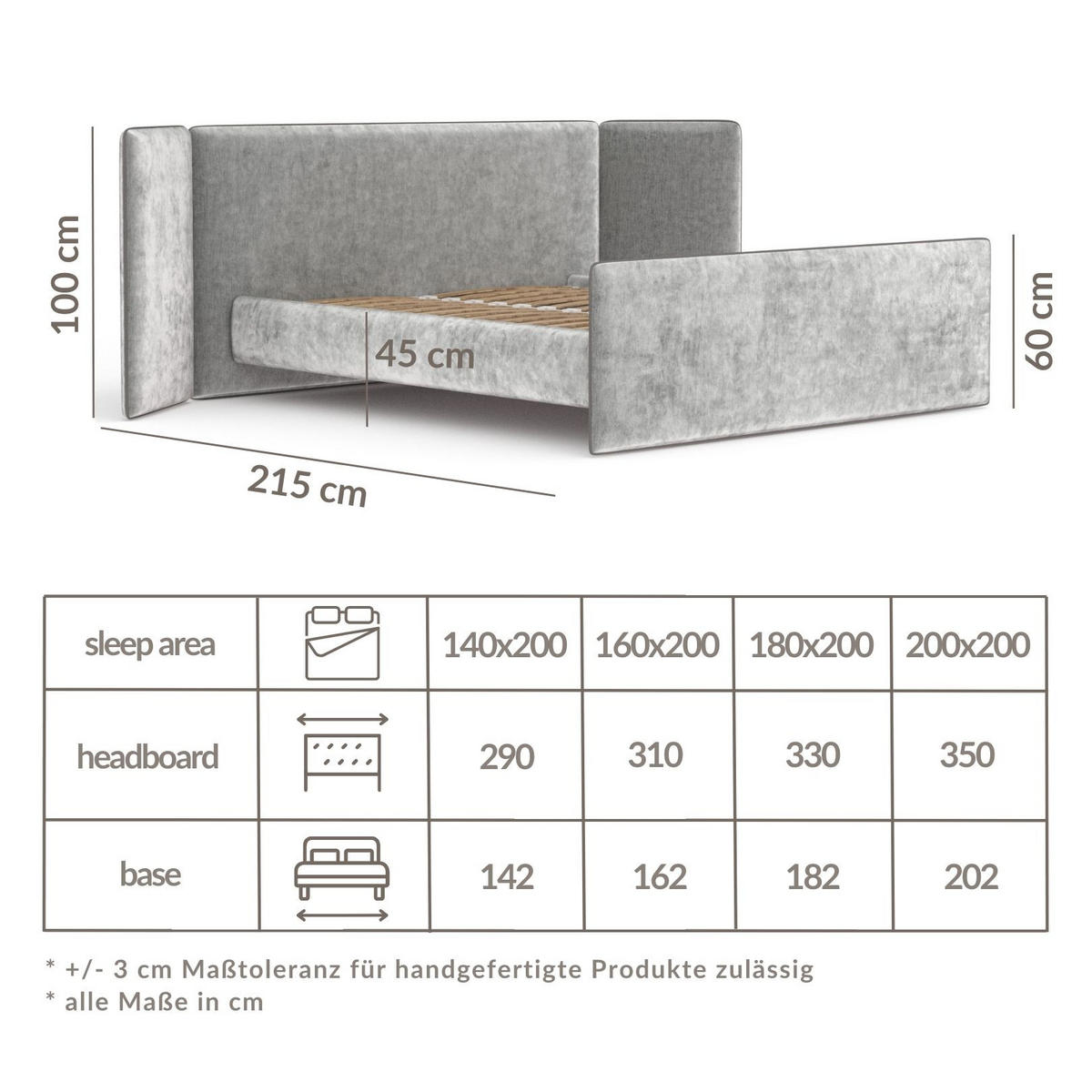 POLSTERBETT Tokyo Beige 160/200 cm - Beige/Naturfarben, Holz/Holzwerkstoff (160/200cm) - Maison de Reve