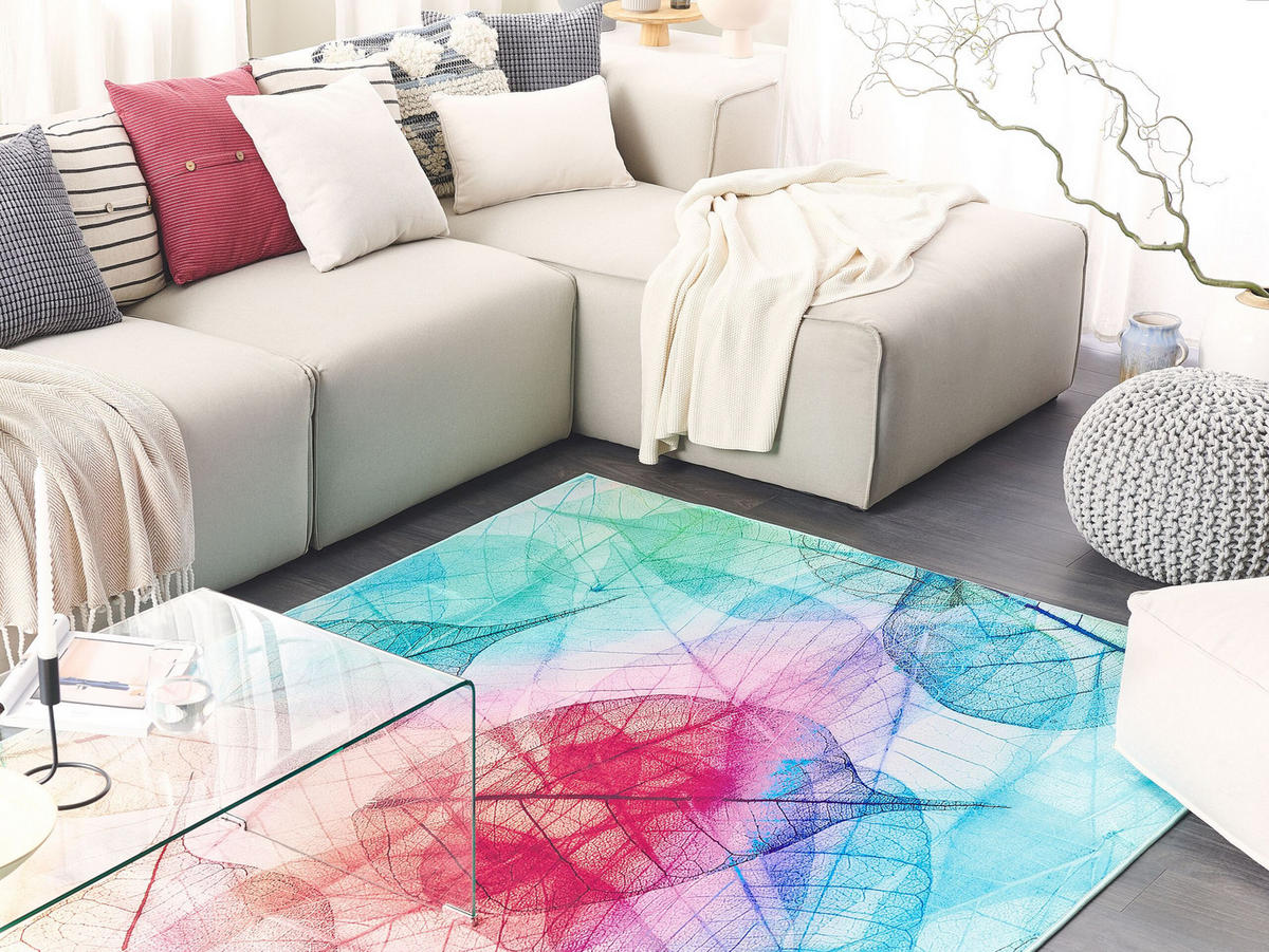 KURZFLOR-TEPPICH Antakya 230/160 cm - Multicolor, Kunststoff (160/230cm) - Beliani