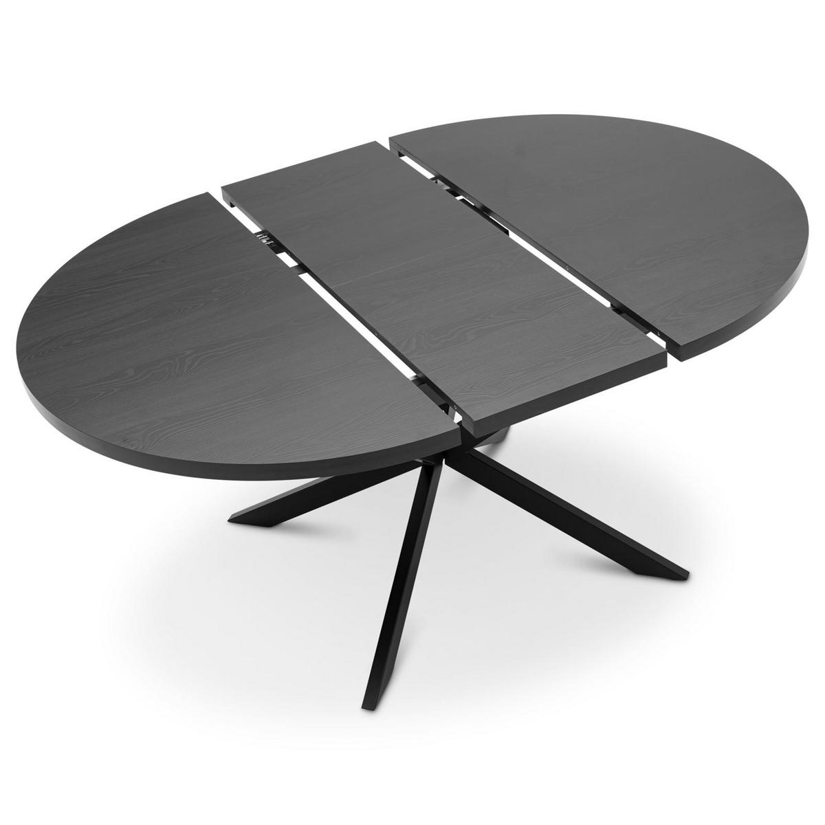 ESSTISCH CHESTER - Schwarz, Holzwerkstoff/Metall (120/120/75cm) - IDIMEX